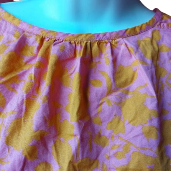 Orange and Pink Printed Cotton dress Size Large - Picture 2 of 4